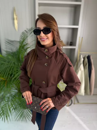 Kahverengi Full Astarlı Zara Model Trençkot
