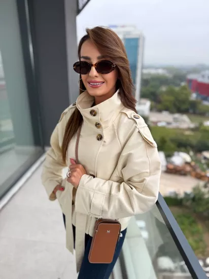 Taş Rengi Full Astarlı Zara Model Trençkot