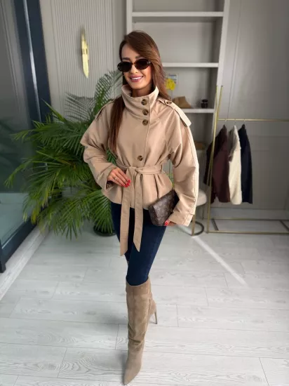 Vizon Full Astarlı Zara Model Trençkot