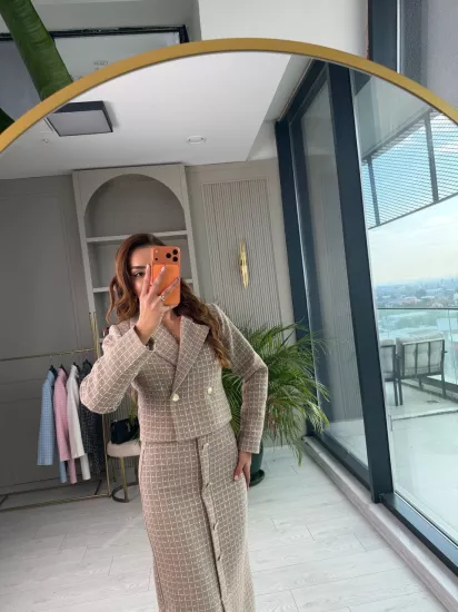 Vizon Lüks Kalite Etek Ceket Tuvid Takım