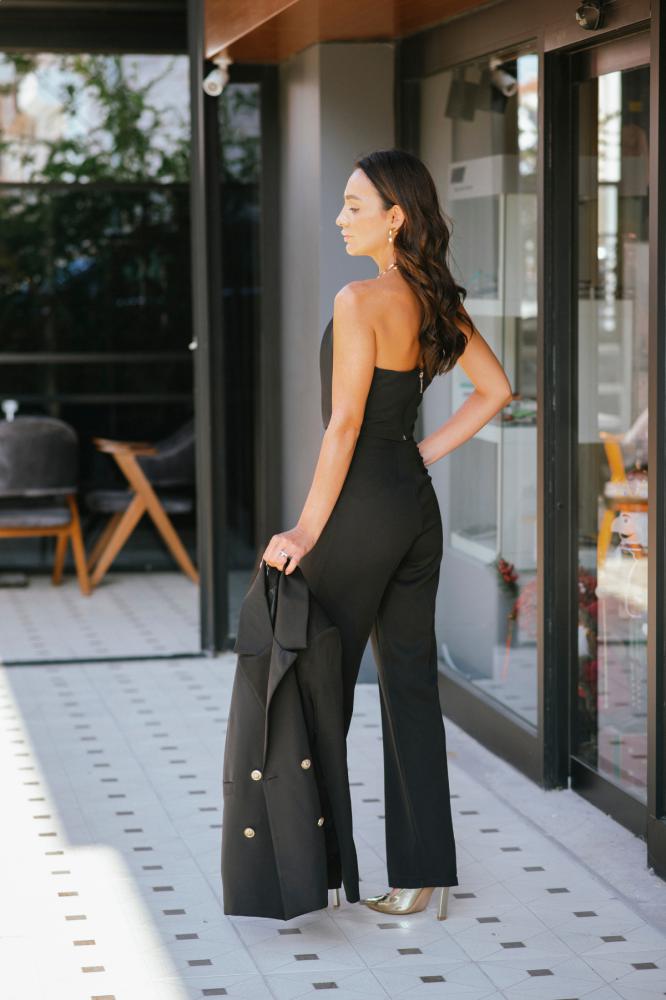 Siyah%20Bel%20Detaylı%20Klasik%20Pantalon