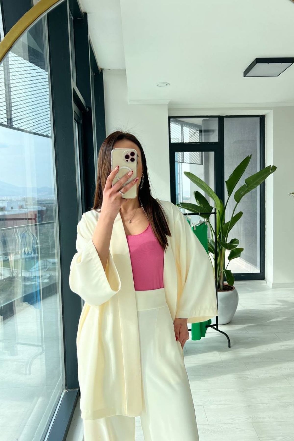Ekru Kimono Takım