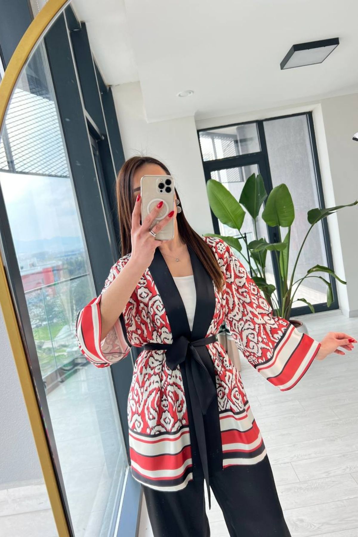 Kırmızı%20Premium%20Saten%20Kuşaklı%20Kimono%20Pantolon%20Takım