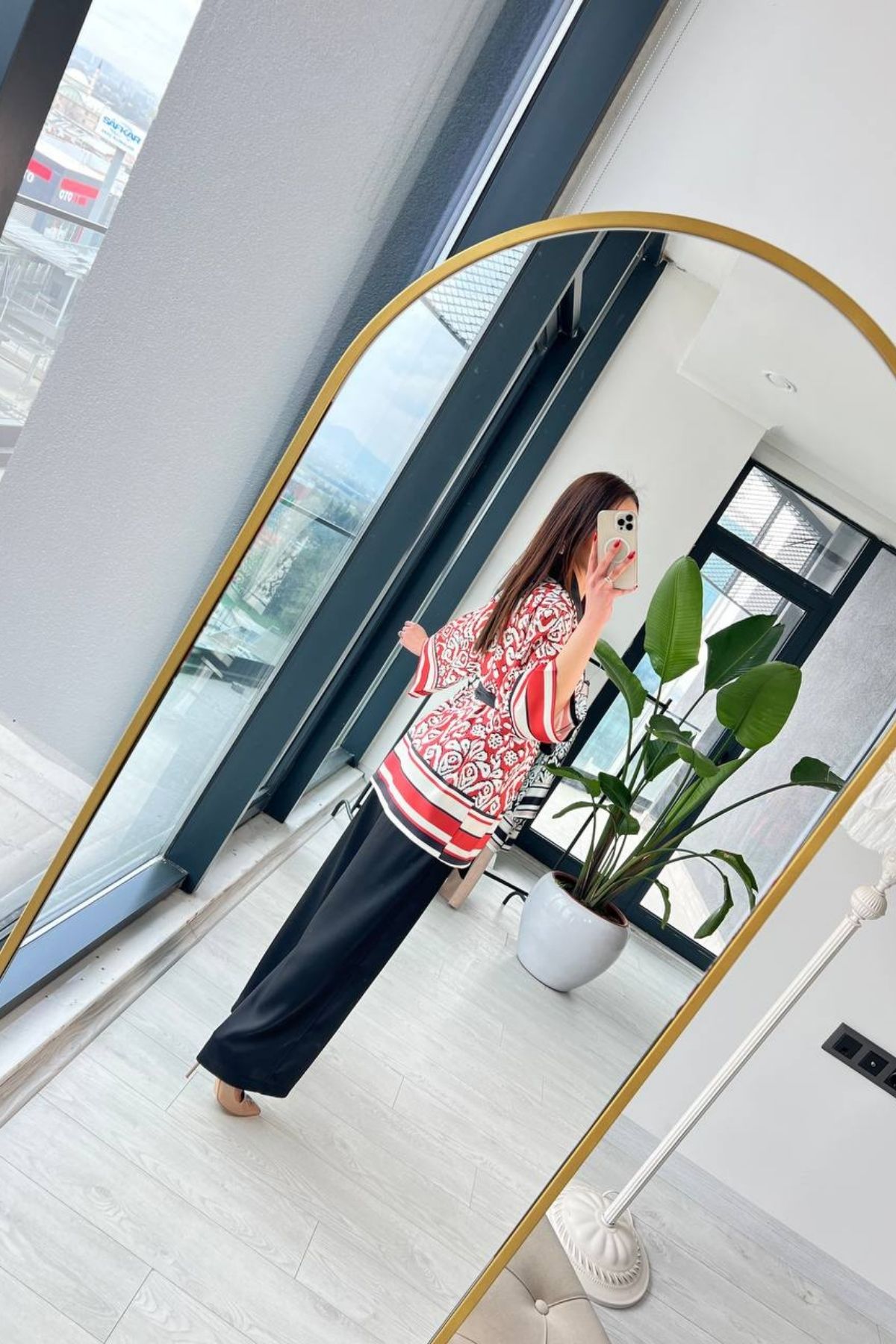 Kırmızı%20Premium%20Saten%20Kuşaklı%20Kimono%20Pantolon%20Takım