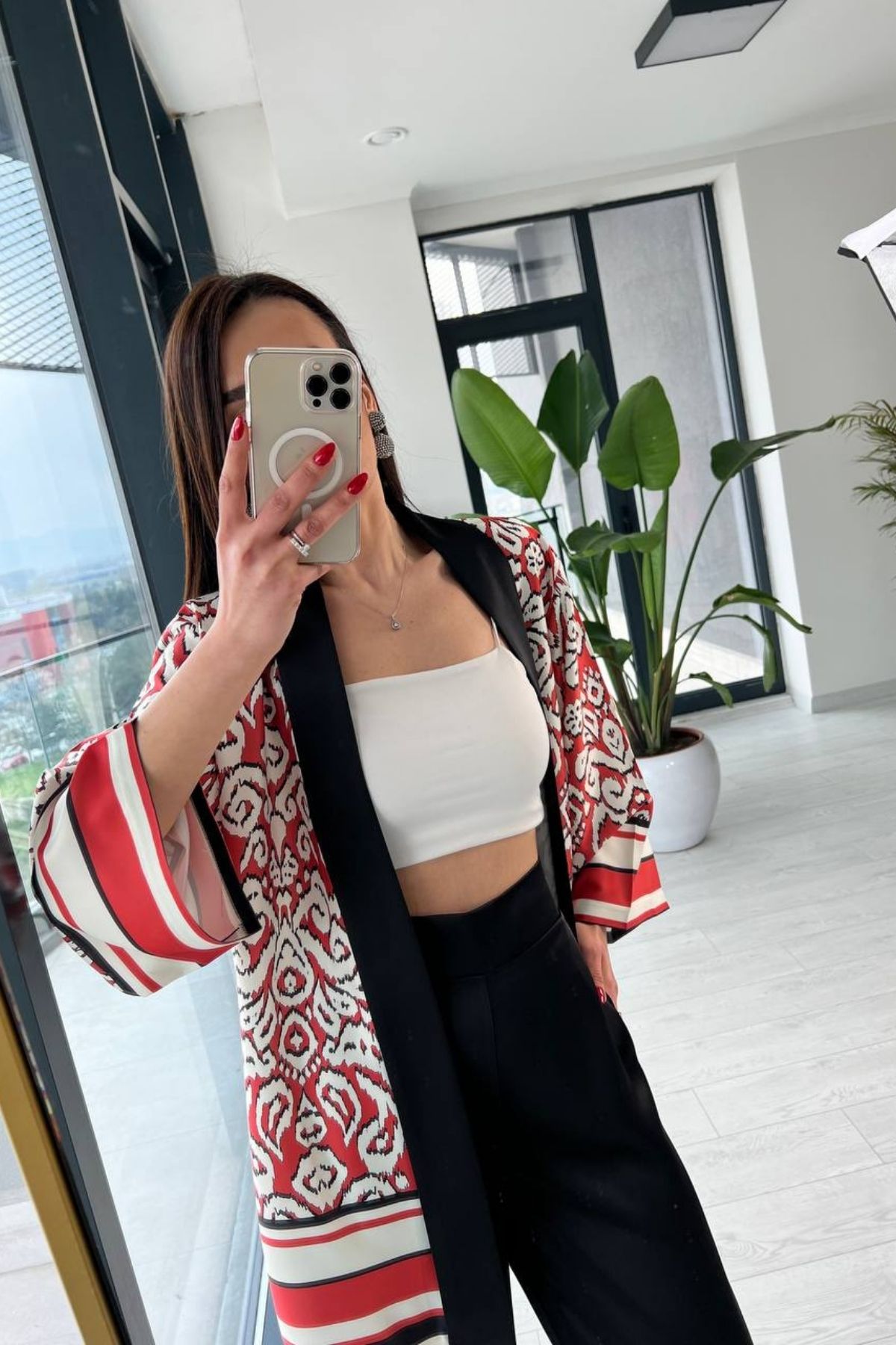 Kırmızı%20Premium%20Saten%20Kuşaklı%20Kimono%20Pantolon%20Takım
