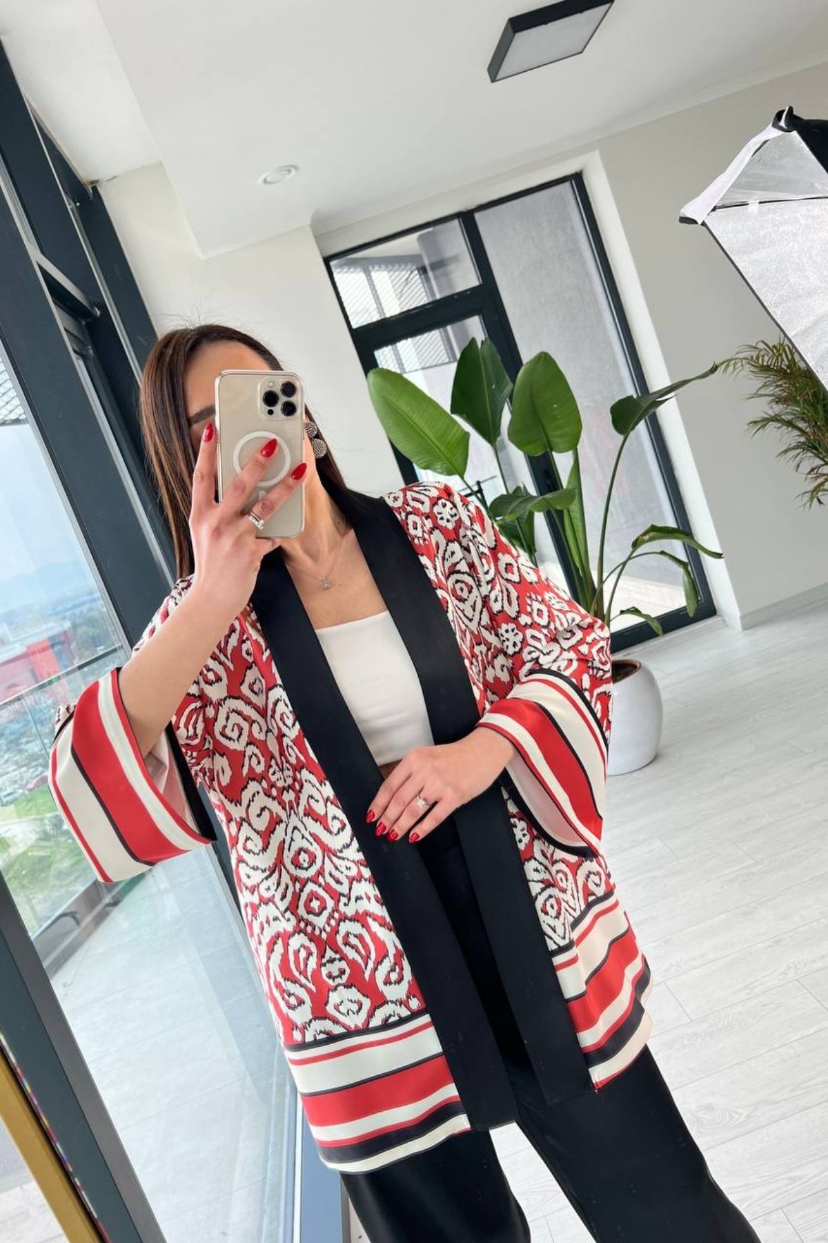 Kırmızı%20Premium%20Saten%20Kuşaklı%20Kimono%20Pantolon%20Takım