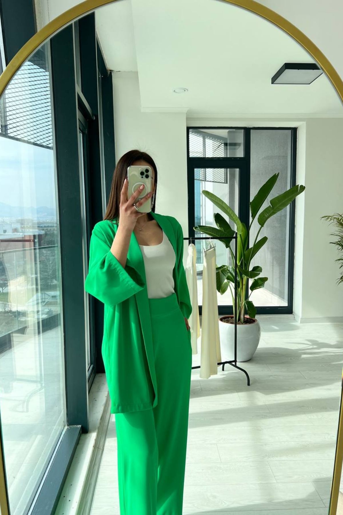 Çimen Yeşili Kimono Takım