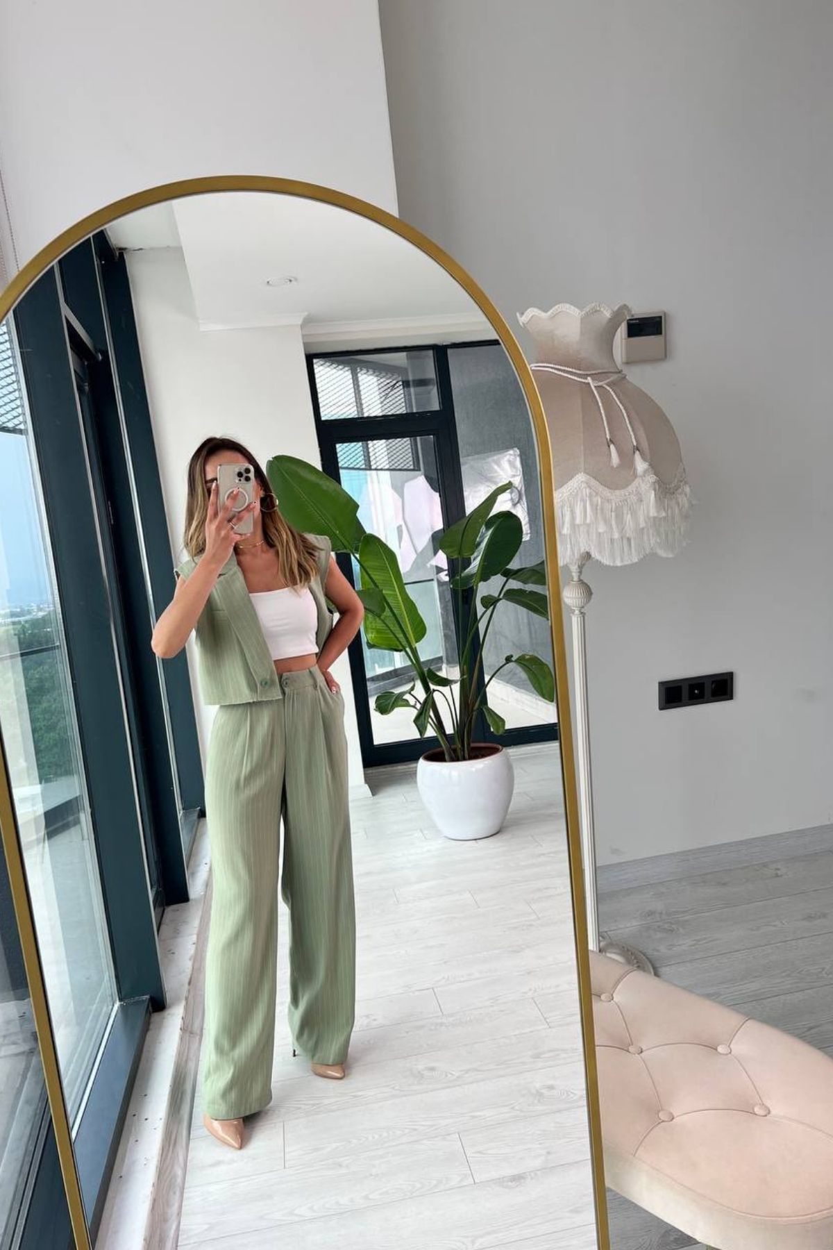 Yeşil%20Keten%20Çizgili%20Pantolon%20Yelek%20Takım