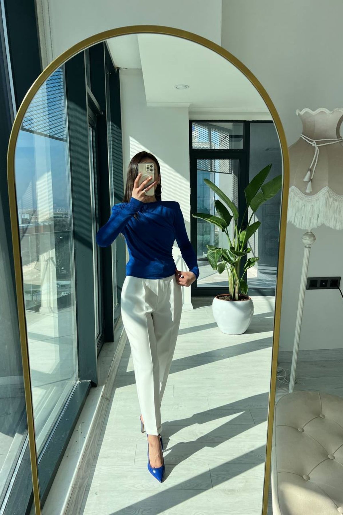 Saks Mavi Buzy Vatkalı Bluz