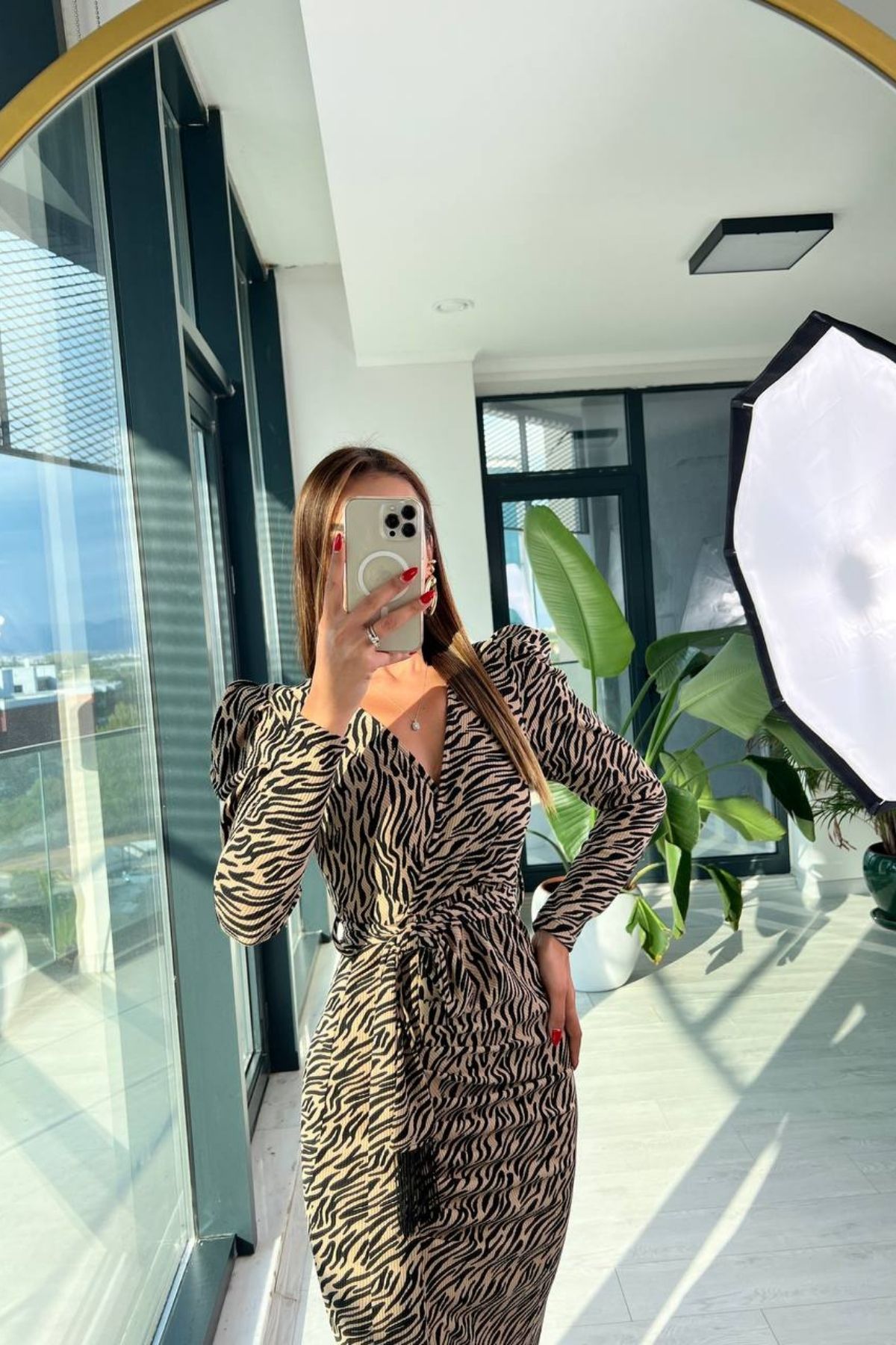 Zebra%20Desen%20Fitilli%20örme%20Krep%20Kumaş%20Kalem%20Elbise