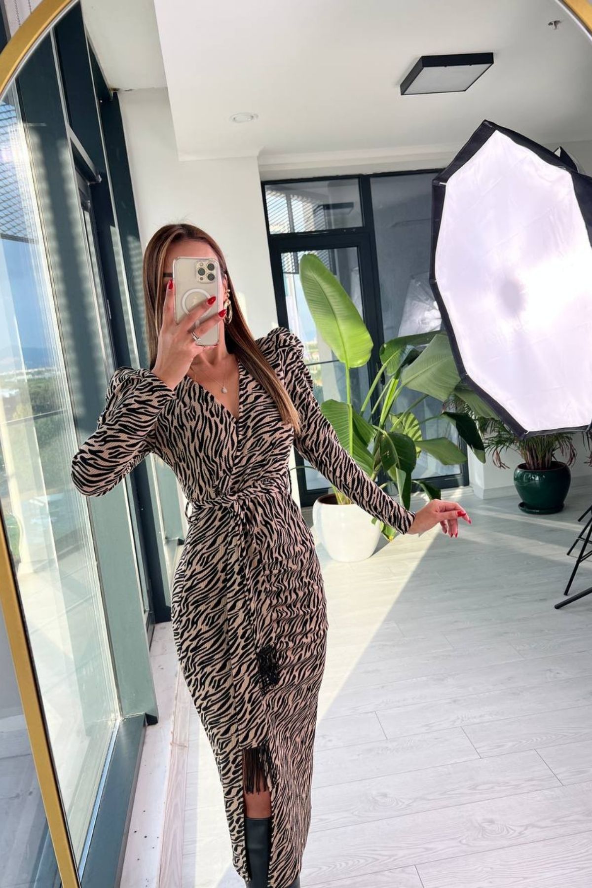 Zebra%20Desen%20Fitilli%20örme%20Krep%20Kumaş%20Kalem%20Elbise