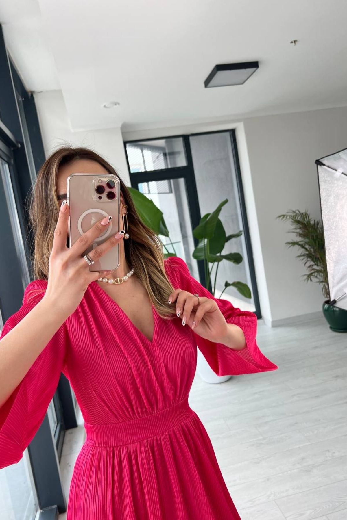 Fuşya%20fitilli%20parıltı%20kumaş%20astarlı%20elbise