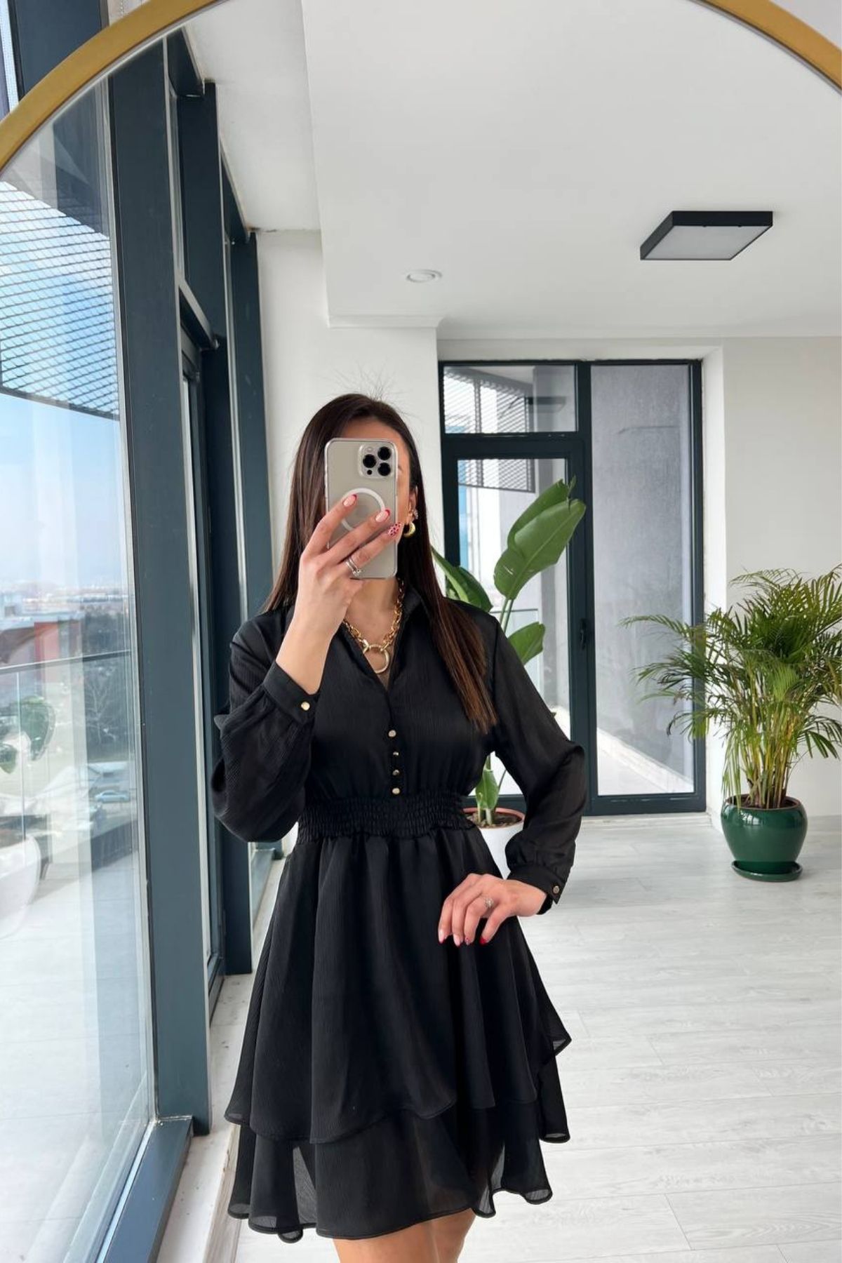 Zara Model Siyah Beli Gipeli Saten Elbise
