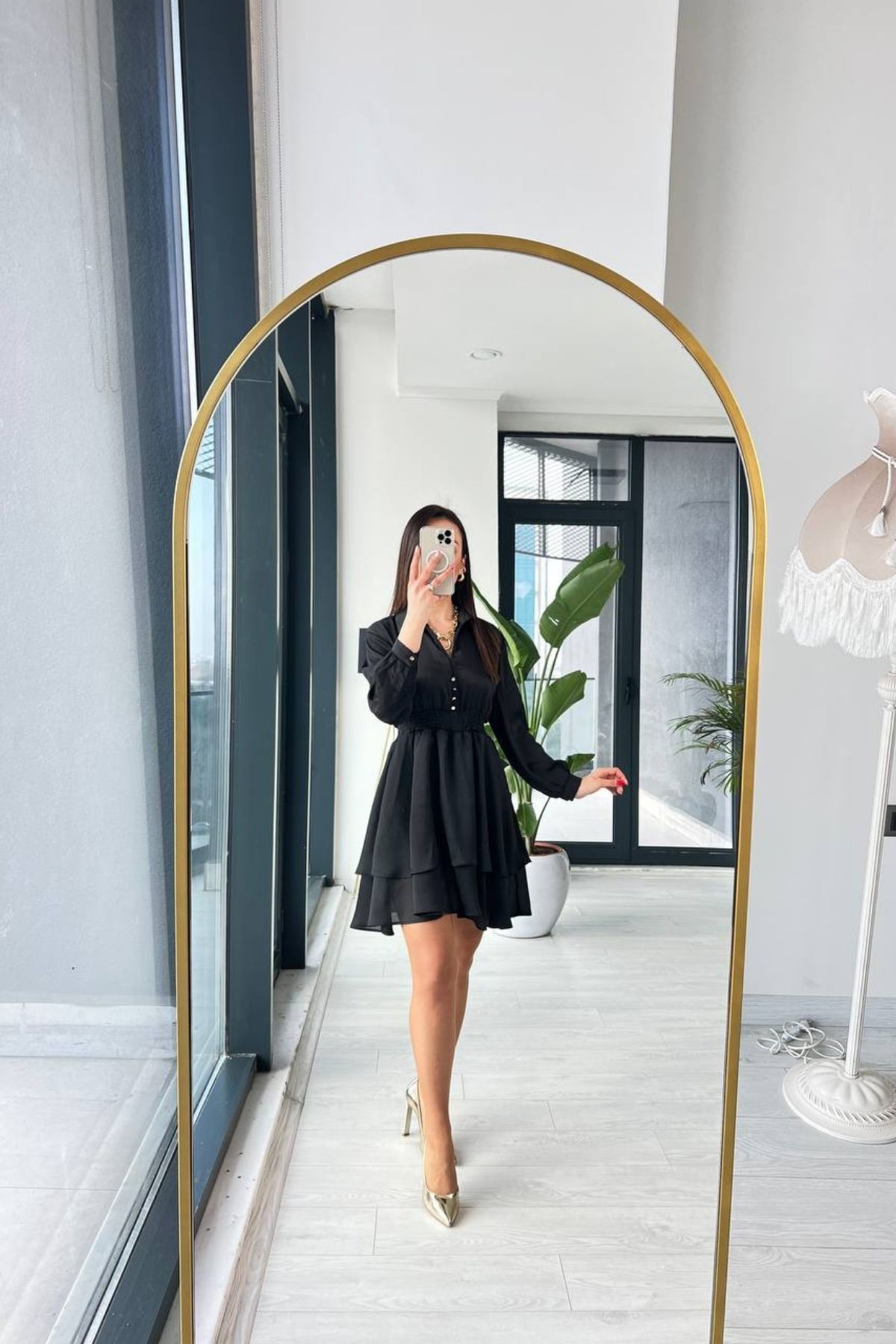 Zara Model Siyah Beli Gipeli Saten Elbise