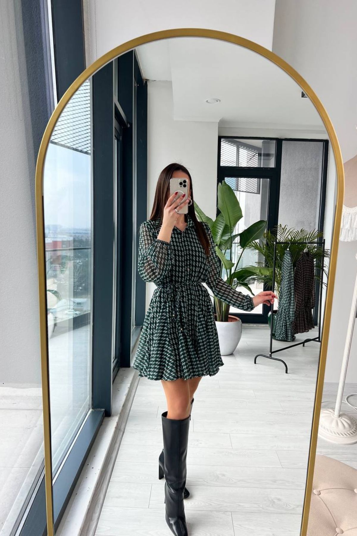 Za.ra Model Mavi Desenli Şifon Elbise